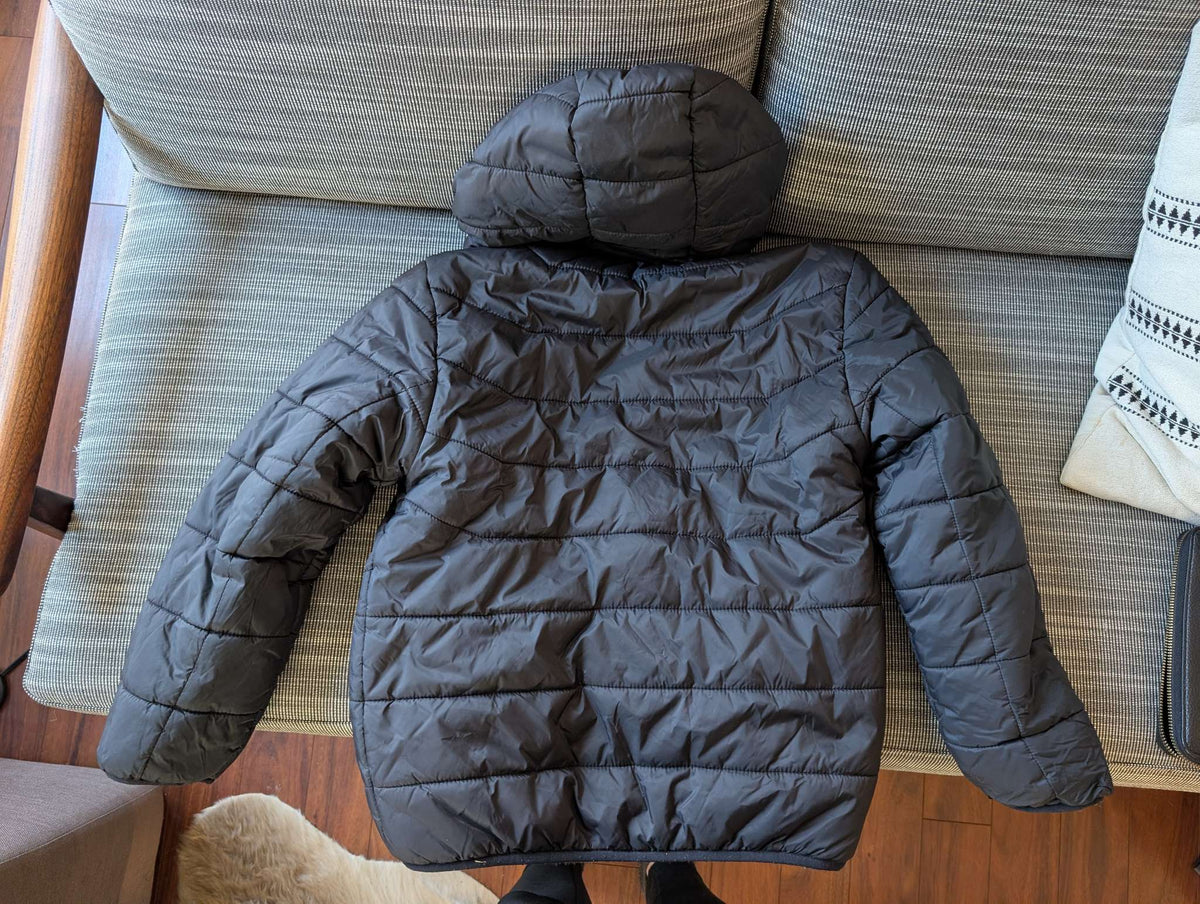 Boys Black / Camo Eddie Bauer Puffer / Sherpa Fleece Reversible Jacket size L (10/12), Kids 10