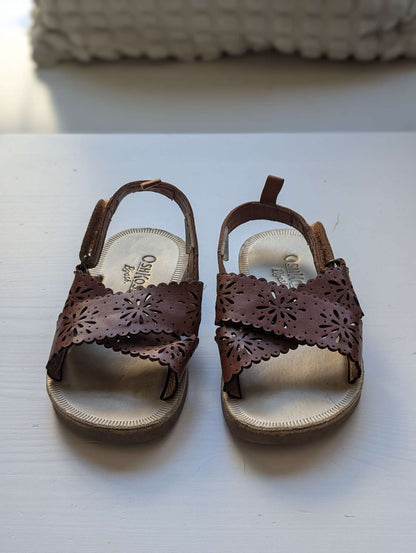 Toddler Baby Girl OshKosh, Brown Sandals, Size 7, Shoes 7 (Walkers:12-24 mth)