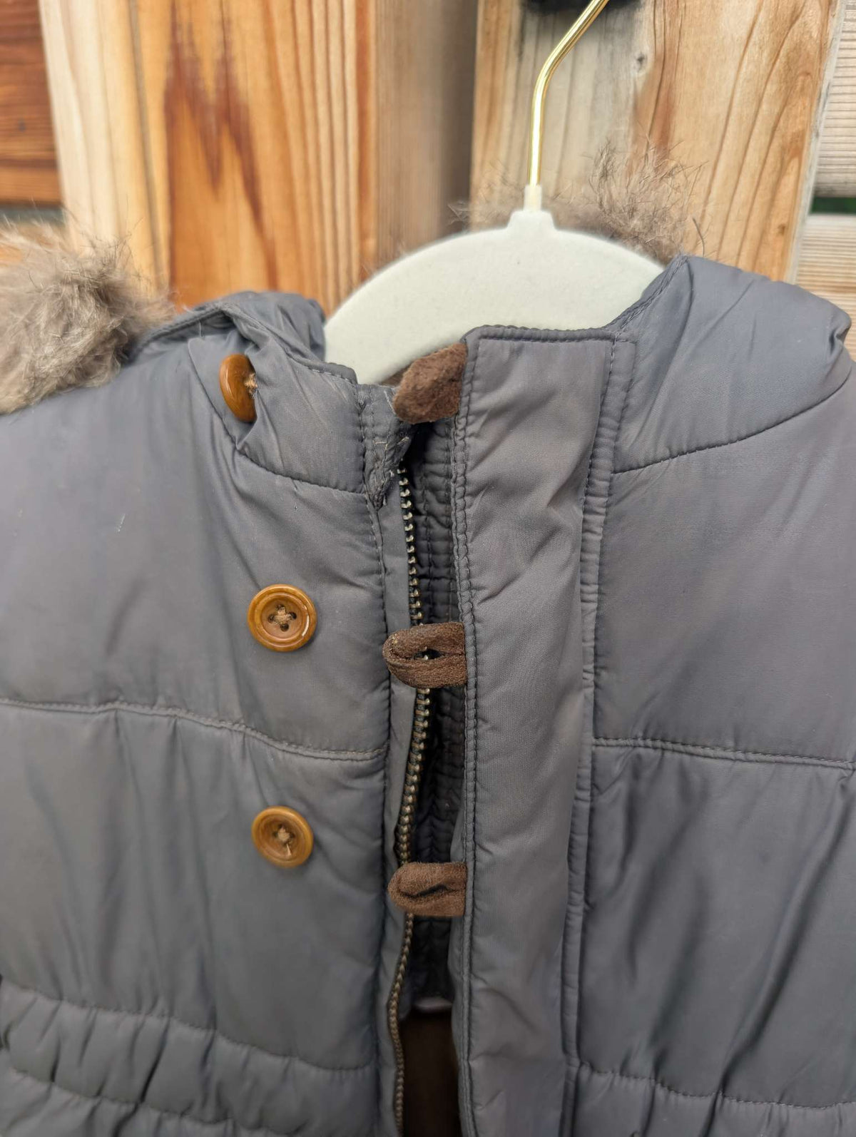 Jacadi Paris Chic Grey Faux Fur hooded Pramsuit Bunting Fleece-Lined Snowsuit w/ Mittens, 12M, Kids 12 Month (9-12M)