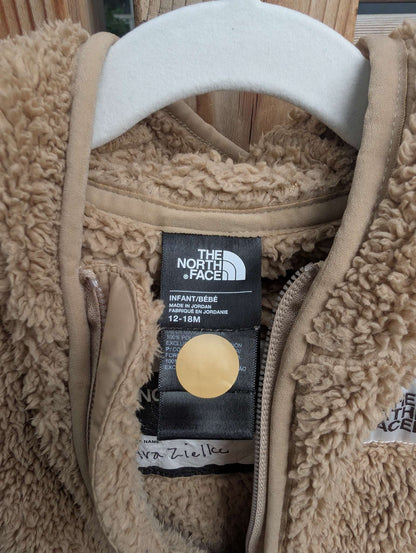 The North Face Infant Campshire One-Piece Fleece Sherpa Teddy Suit - Beige Brown 12-18M, Kids 18 Month (12-18M)
