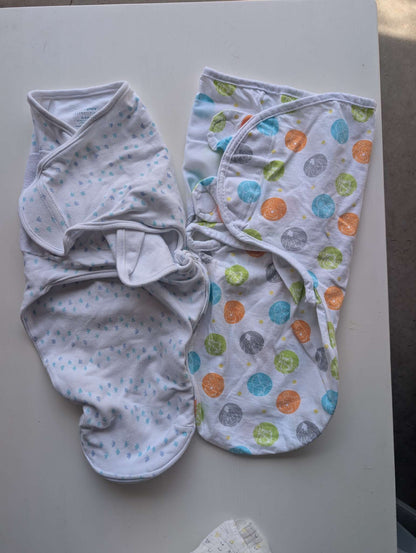 Aden + Anais Essentials Easy Swaddle Wraps | Blue & Winnie the Pooh | 100% Cotton | Velcro Baby Sleep Sack | Size 0-3 Months, 0-3 Months (Newborn)