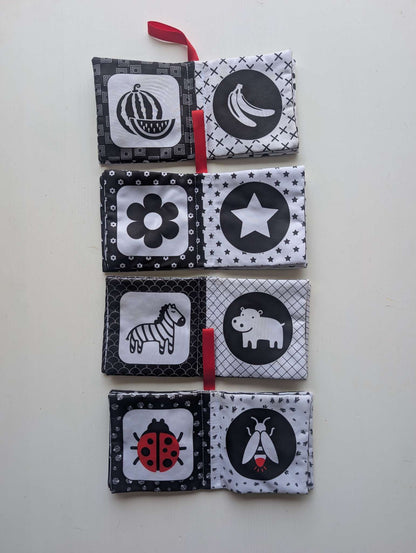 Teytoy Black & White Cloth Baby Books Set of 4 High Contrast Sensory Newborn