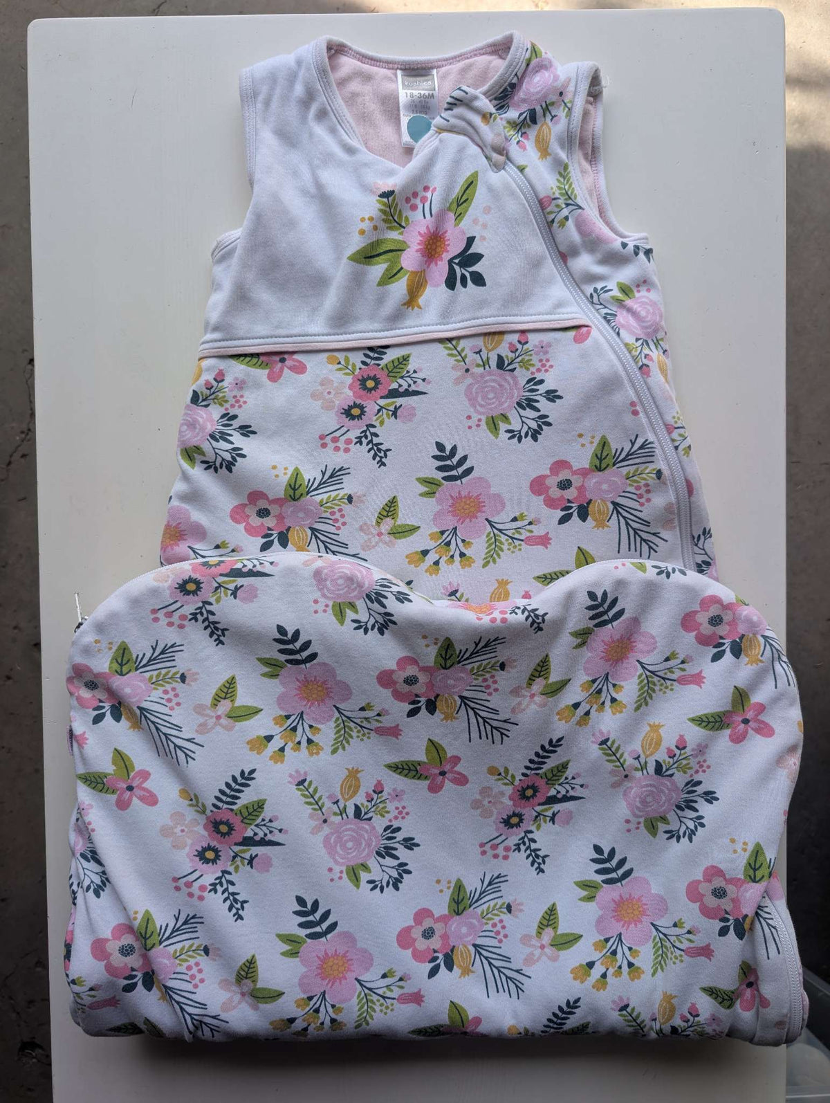 Kushies Organic Cotton Sleep Sack - Floral (Size 18-36M), 18-24 Months (Extra Large)
