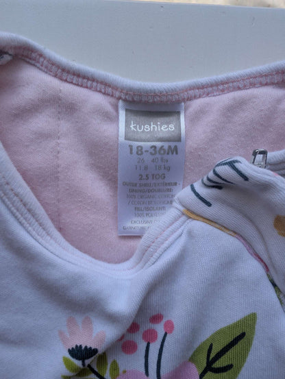 Kushies Organic Cotton Sleep Sack - Floral (Size 18-36M), 18-24 Months (Extra Large)