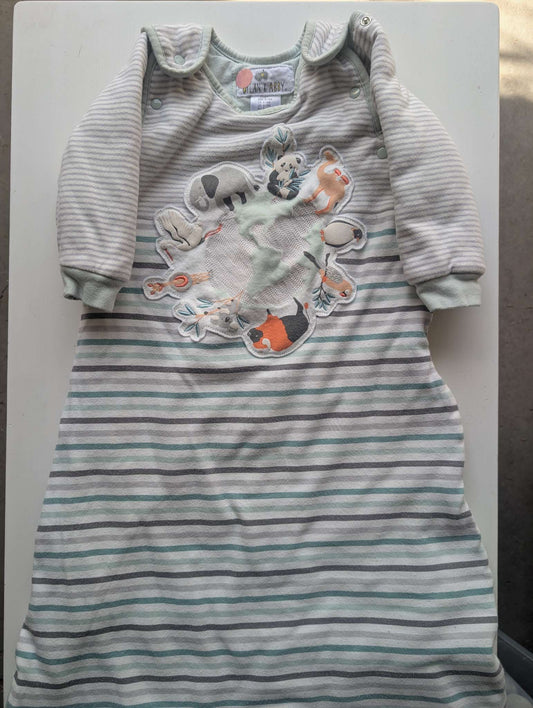 Dylan & Abby Long Sleeve Animal World Map Sleep Sack (Size 6-18M), 6-12 Months (Medium)