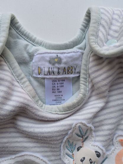 Dylan & Abby Long Sleeve Animal World Map Sleep Sack (Size 6-18M), 6-12 Months (Medium)