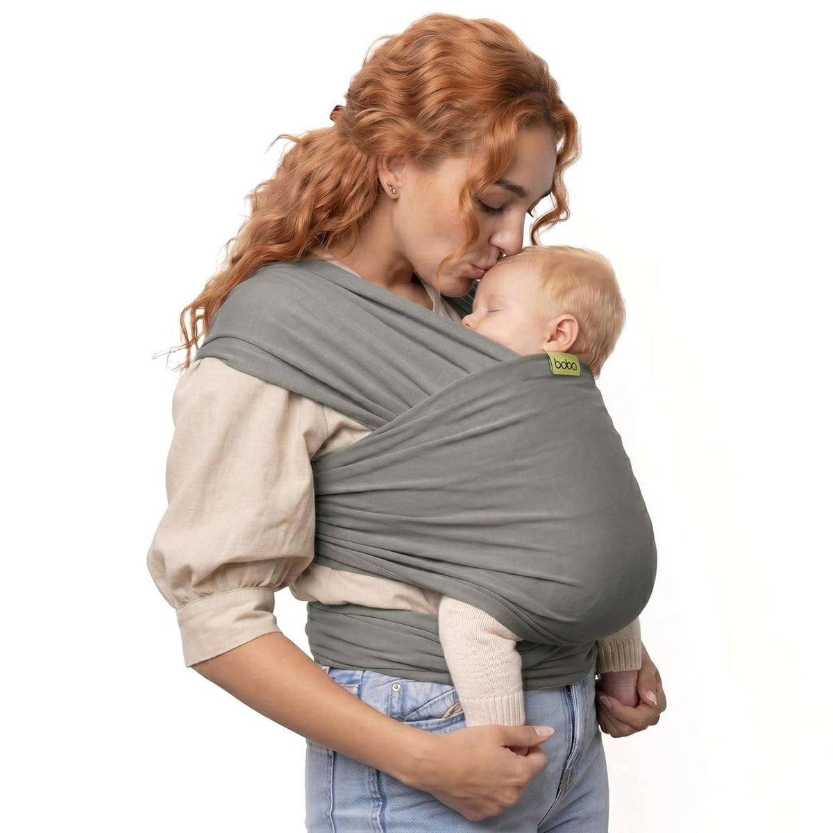 Boba Grey Stretchy Cotton Blend Baby Carrier Wrap Sling One Size