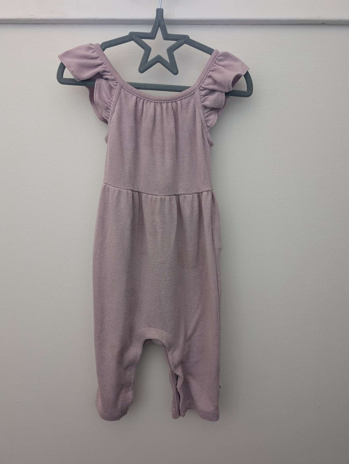 Baby Gap Pink Flutter Sleeve Pleated Knit Romper, Baby Girl 3-6 Months, Kids 6 Month (3-6M)