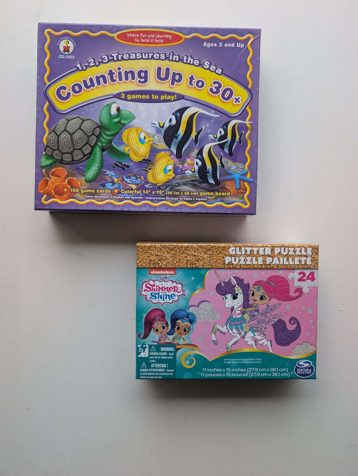 Kids Game & Puzzle Bundle - Counting Game and Shimmer & Shine Puzzle