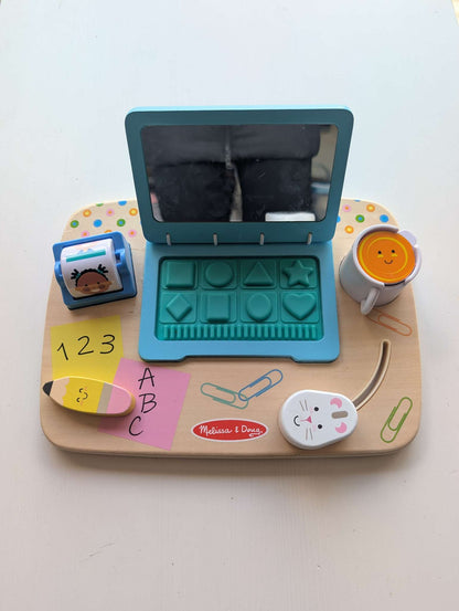 Melissa & Doug Wooden Play Laptop Activity Board