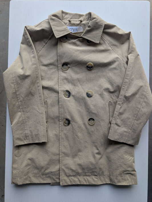 Zara Kids Khaki Classic Trench Coat - Size 6T, Kids 6/6X