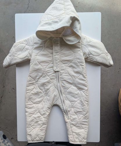 Cuby Cream Quilted Baby Snowsuit / Bunting - Size 80 (12-18M), Kids 18 Month (12-18M)
