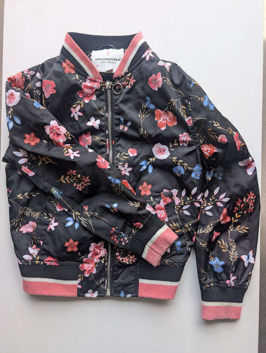 Urban Republic, Floral Bomber Jacket, Black/Floral, Girls S (7/8), Kids 7