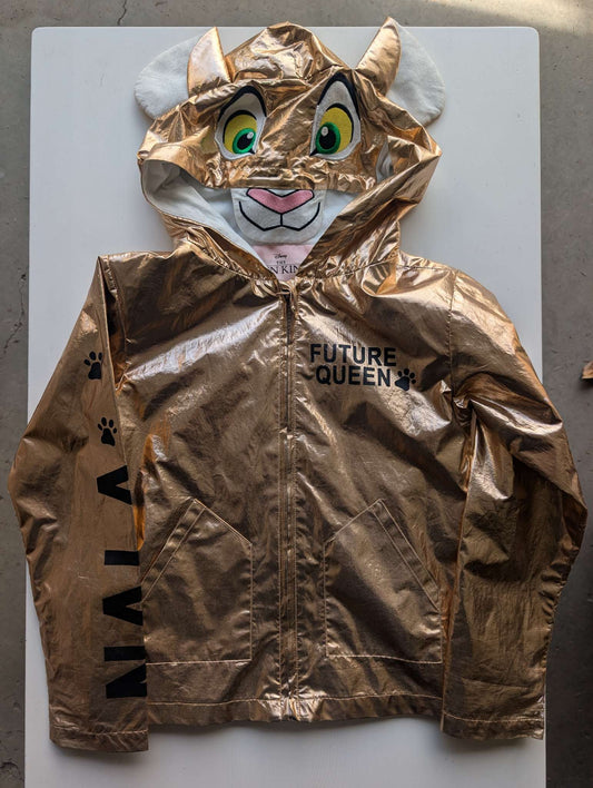 Disney The Lion King, Nala Metallic Hooded Jacket, Gold, XS (4-5), Kids 4/4T