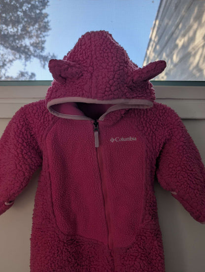 Baby Infant Girl Pink Columbia Sherpa Insulated Bunting Suit, Cat Hood, 6-12M, Kids 9 Month (6-9M)