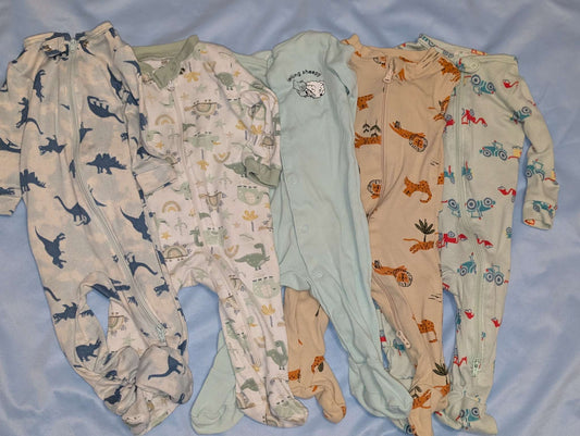 Boy Sleepers Bundle of 5 (0-3M)