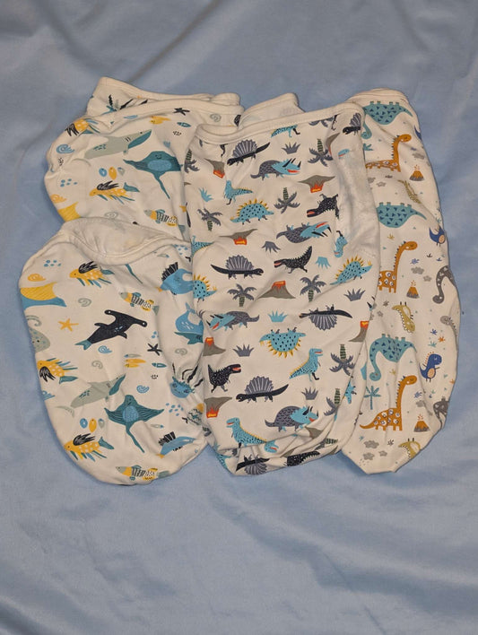 Velcro swaddles 0-3M (Bundle of 3) , 0-3 Months (Newborn)