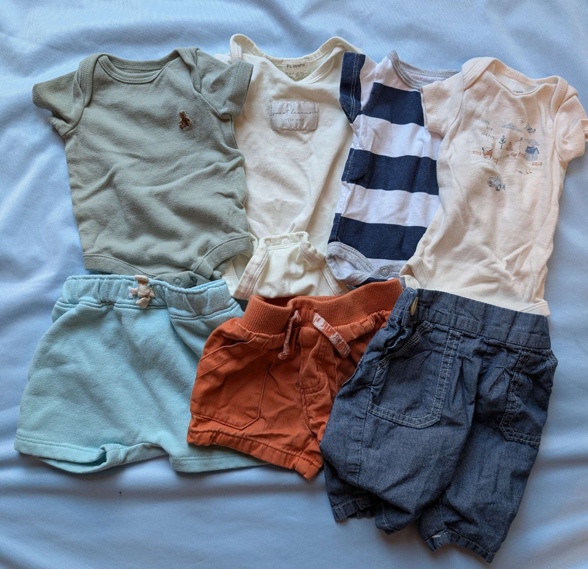 Boys Mixed Bundle of Short Sleeve and Shorts Outfits (Bundle of 4 shirts and 3 shorts) (0-3M), Kids 3 Month (0-3M)