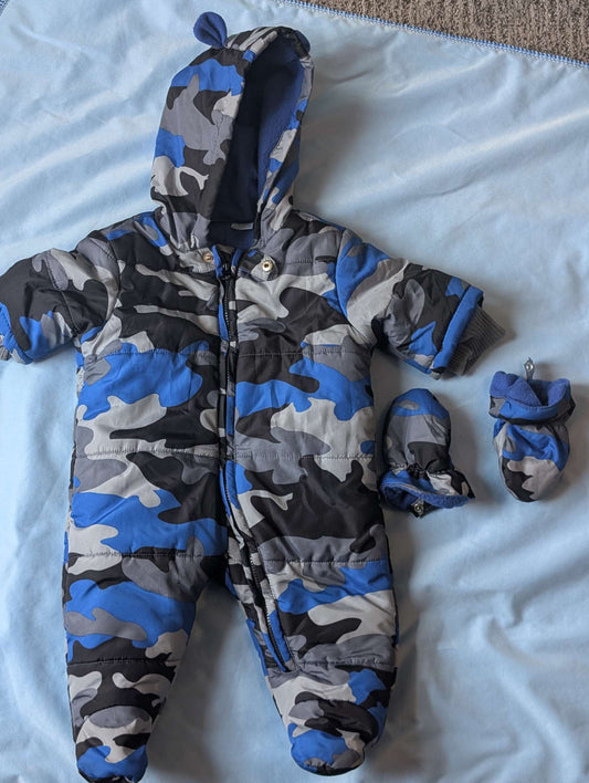 The Children's Place- Boys Snowsuit and gloves 0-3 months, Kids 3 Month (0-3M)