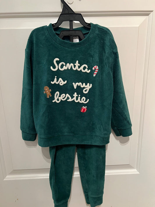 Santa is my Bestie outfit, Kids 24 Month (18-24M)