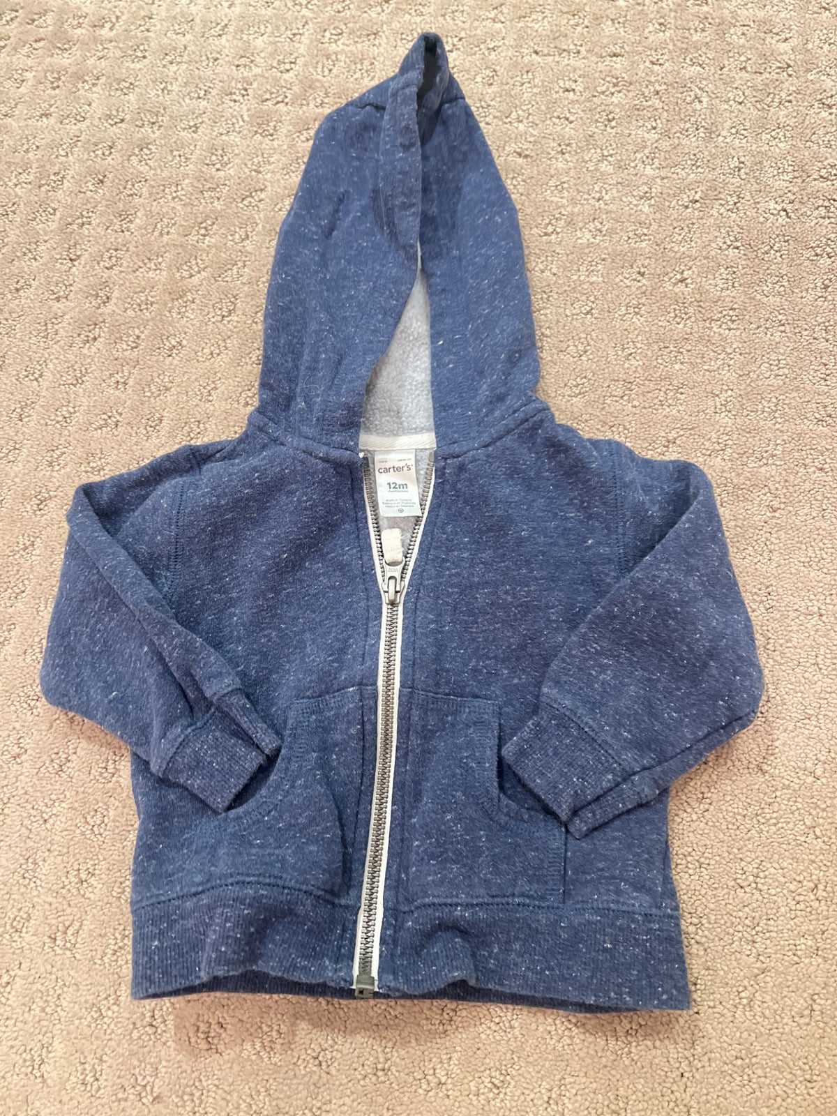 Navy Zip Hoodie , Kids 12 Month (9-12M)