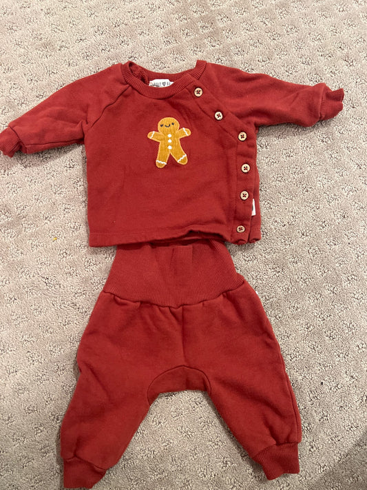 Gingerbread man - red outfit , Kids 3 Month (0-3M)
