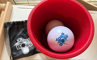 Toss like a boss outdoor game, giant yard pong , 2 balls , 12 buckets , and carrying bag