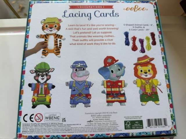 Eeboo Lacing cards dress up toy  (Ages 3+)