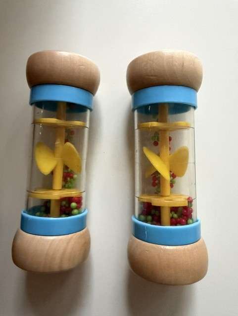2 piece bundle- Rainmaker - Wooden Rain Stick Montessori Toys for babies and toddlers, Rattle Shaker Sensory Developmental Toy
