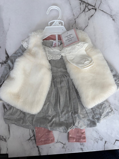 Girls 4-piece Dress Set, 3-6M NWT, Kids 6 Month (3-6M)