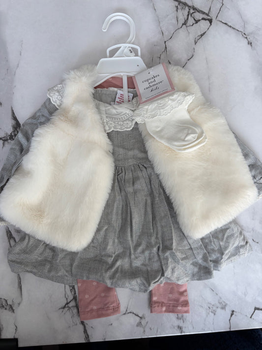 Girls 4-piece Dress Set, 3-6M NWT, Kids 6 Month (3-6M)