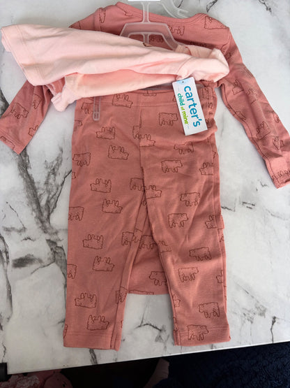 Carters Girls Bear Clothing Set, 6-9M NWT, Kids 9 Month (6-9M)