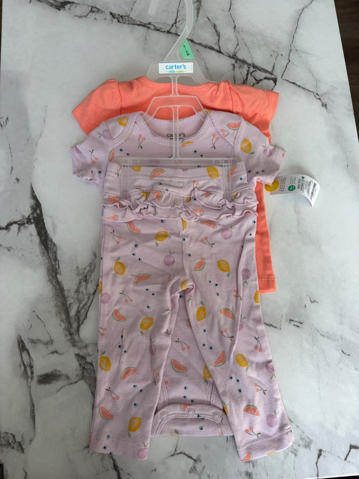 Girls Citrus Matching Set- 6-9M NWT, Kids 9 Month (6-9M)