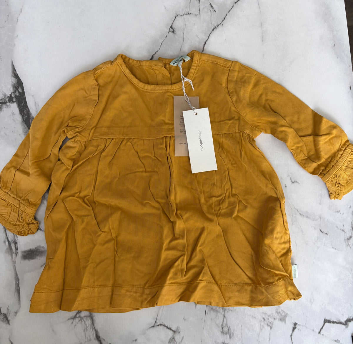 NappiesBaby Yellow Long Sleeve Shirt, 3-6M NWT, Kids 6 Month (3-6M)