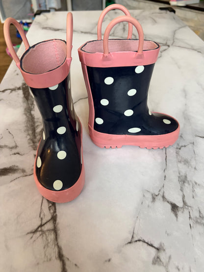 Rubber Polka Dot Rain boots Size 4 EUC, Shoes 4 (Baby: 0-12 mth)