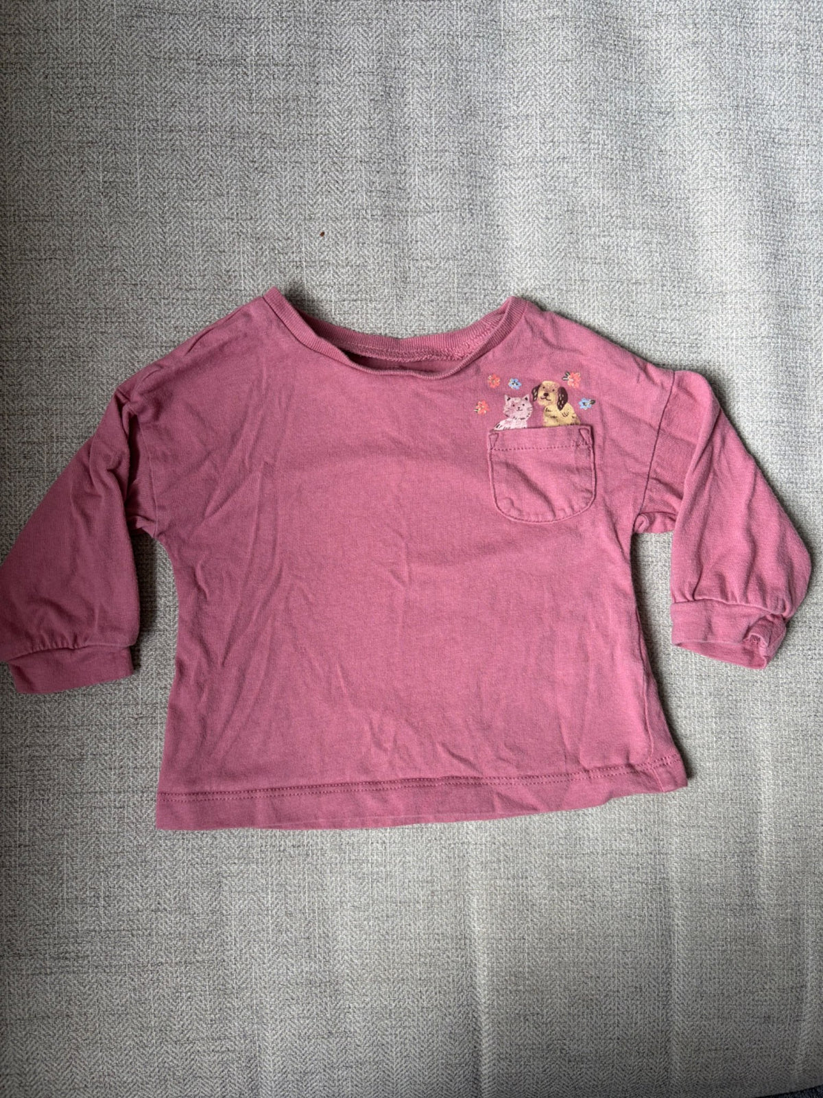 Cat & Dog Long Sleeve Shirt, 6-9M, Kids 9 Month (6-9M)