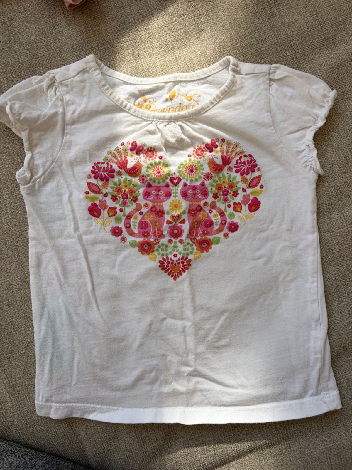 Cat Heart Shirt- 4T, Kids 4/4T