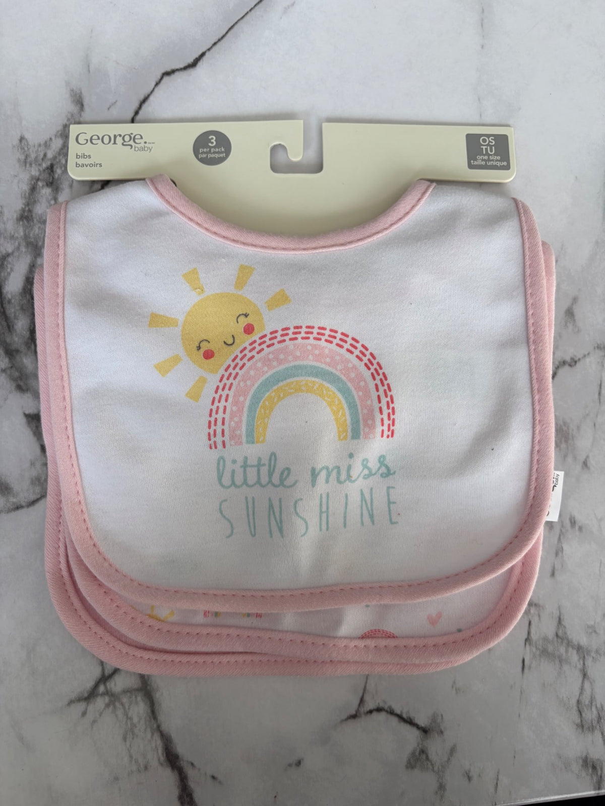 Girls Soft Bibs- 3pk NWT