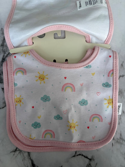 Girls Soft Bibs- 3pk NWT