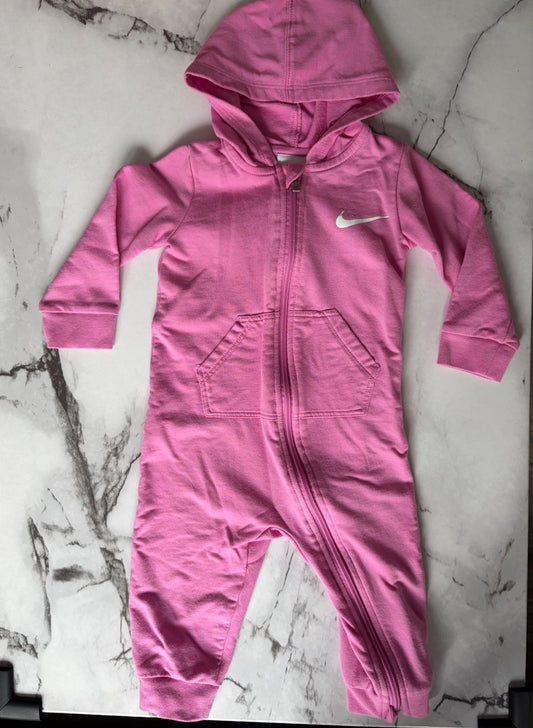 Nike Footless Onesie- pink- 12M- EUC, Kids 12 Month (9-12M)