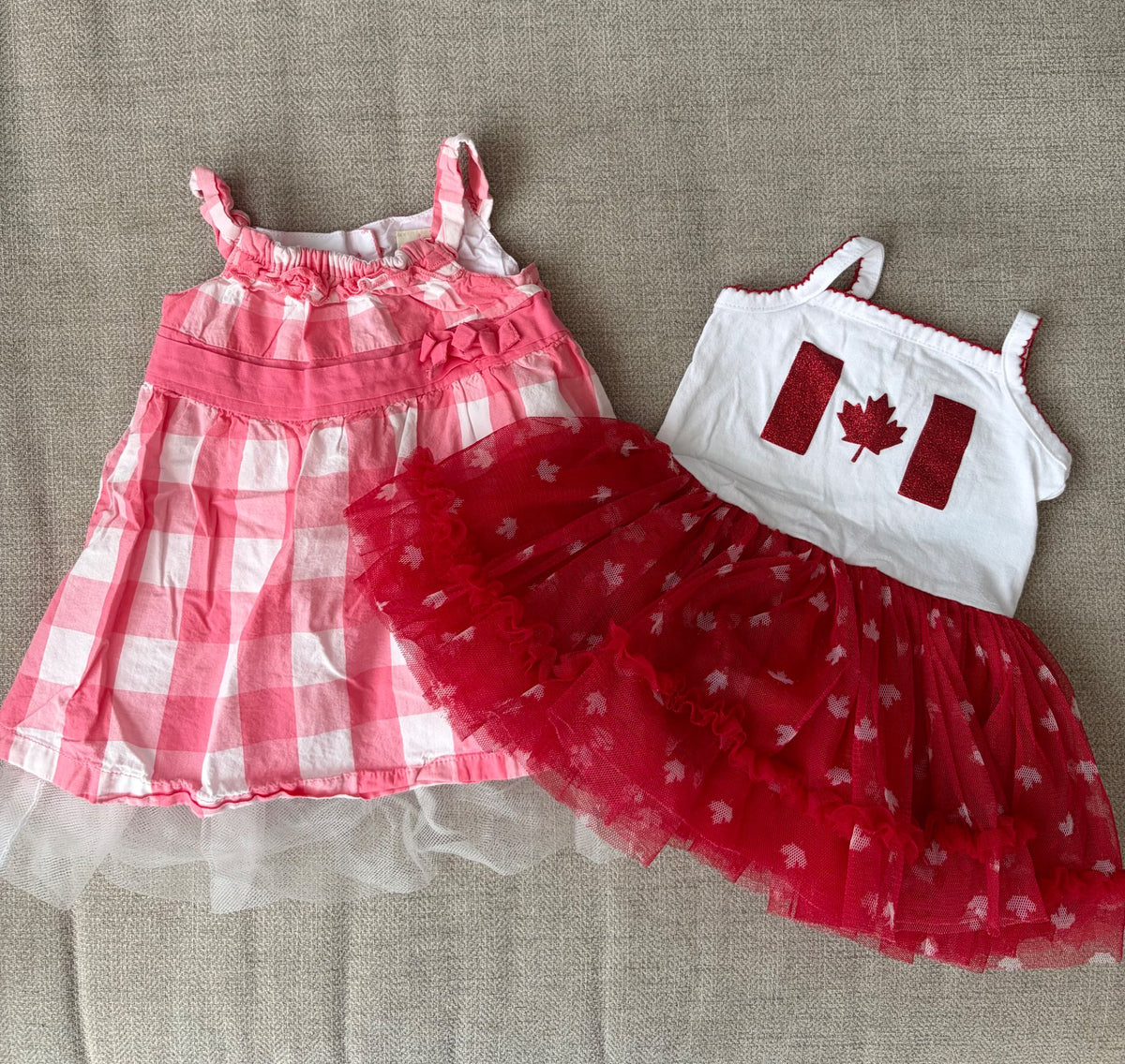 Girls Dress Bundle- Canada & Plaid, 3M, Kids 3 Month (0-3M)