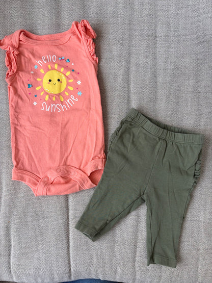 Hello Sunshine Outfit- 3M, Kids 3 Month (0-3M)