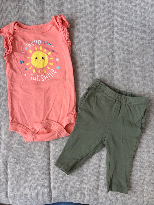 Hello Sunshine Outfit- 3M, Kids 3 Month (0-3M)