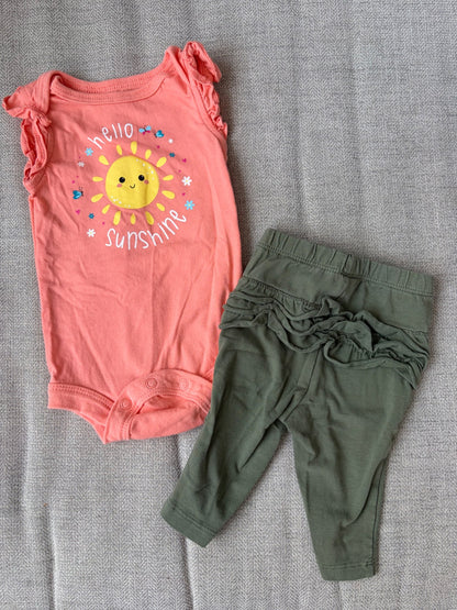 Hello Sunshine Outfit- 3M, Kids 3 Month (0-3M)