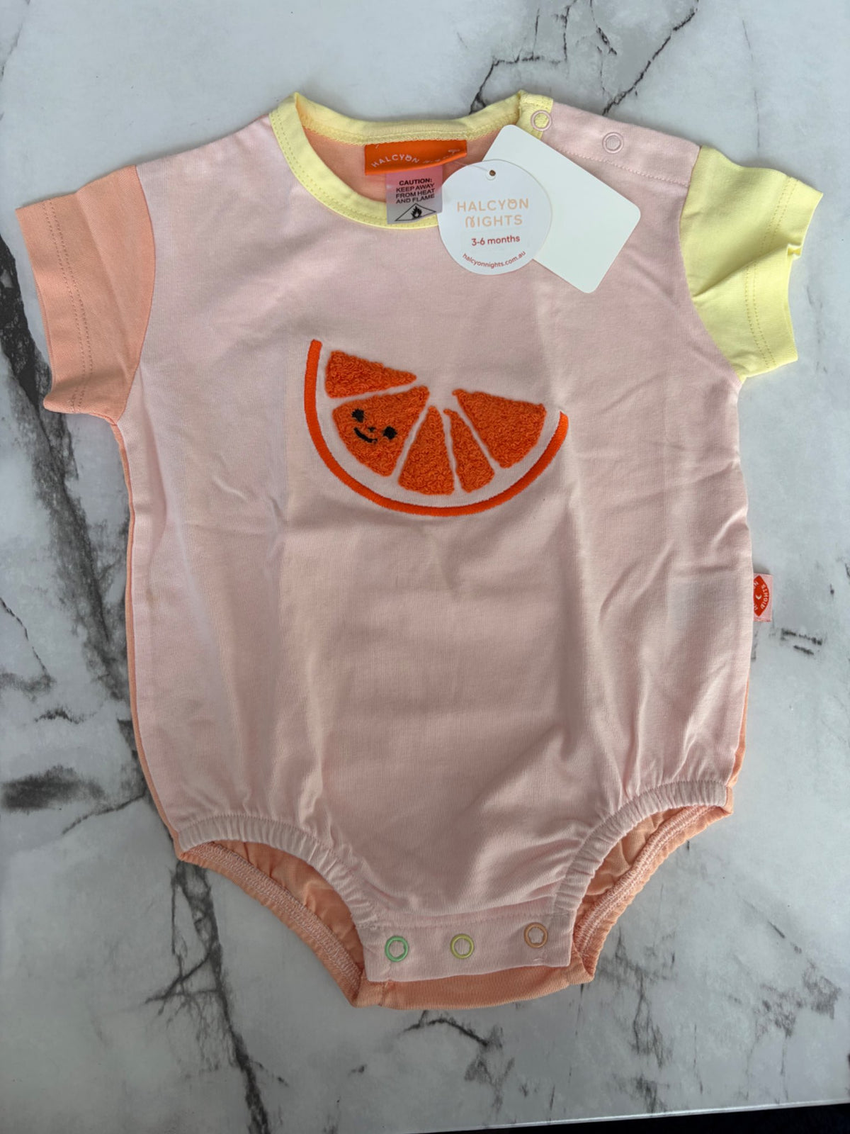 Halcyon Nights- Orange Slice Tee- 3-6M NWT, Kids 6 Month (3-6M)