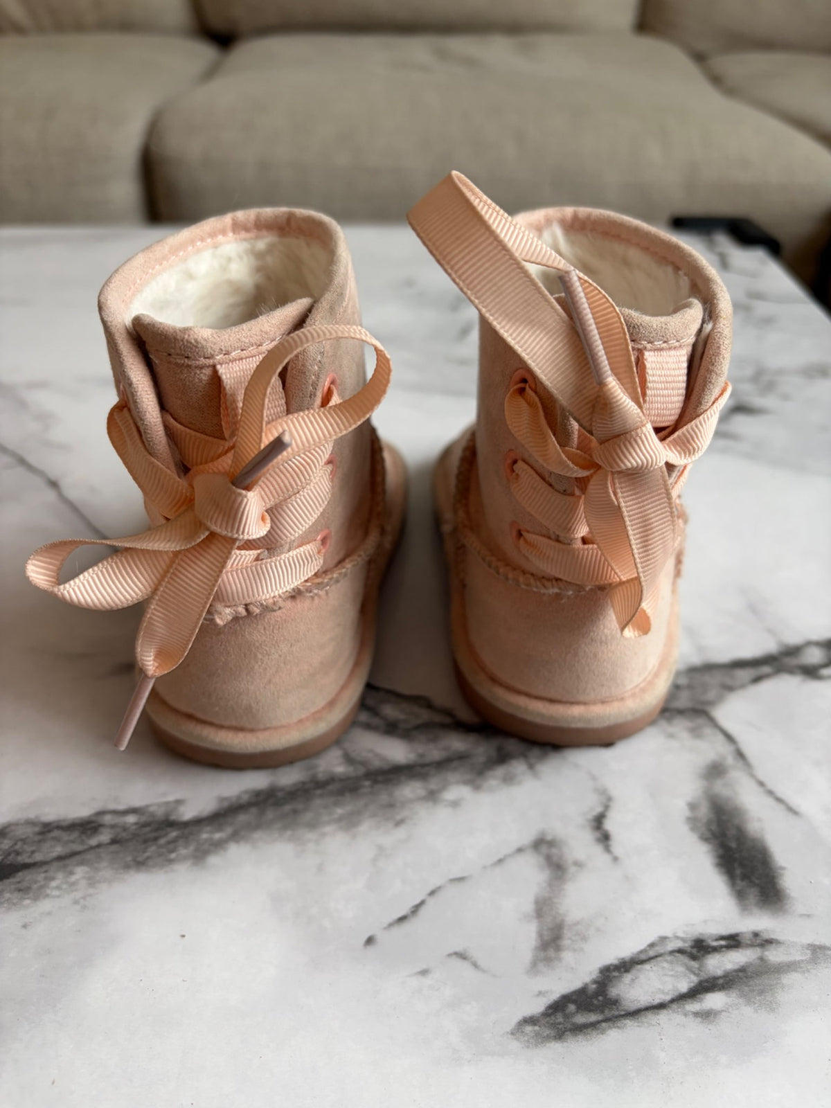 Cozy pink boots- Size 4, Shoes 4 (Baby: 0-12 mth)