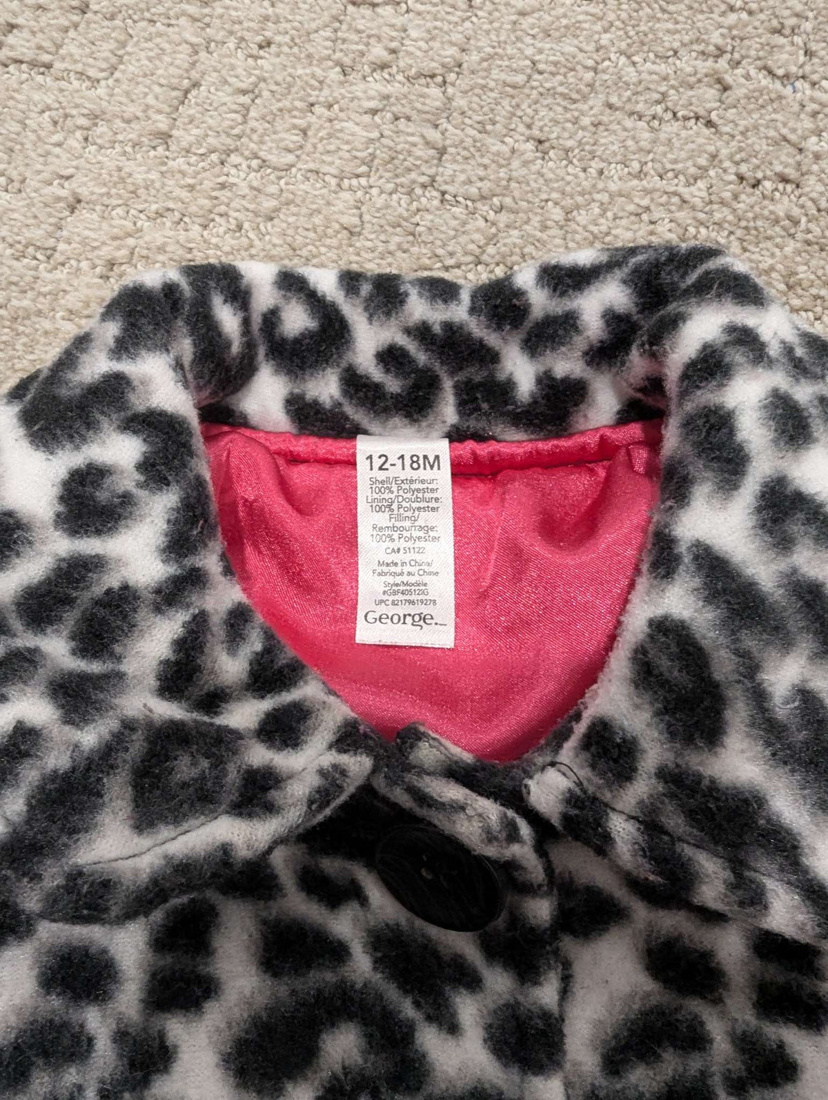 Girls Leopard Print Winter Coat 12-18 Months, Kids 18 Month (12-18M)