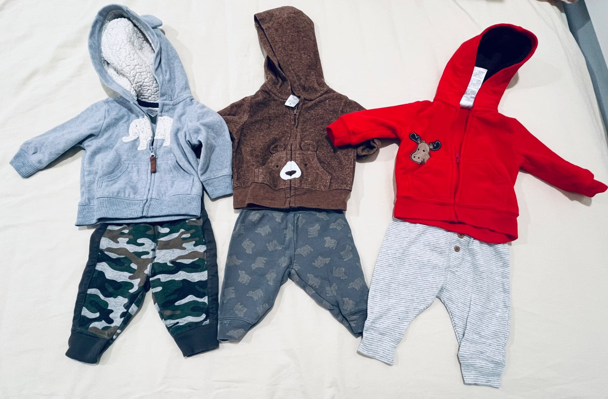 Carter’s Hoodie and Pants 5-pair Combo 0-3 months, Kids 3 Month (0-3M)