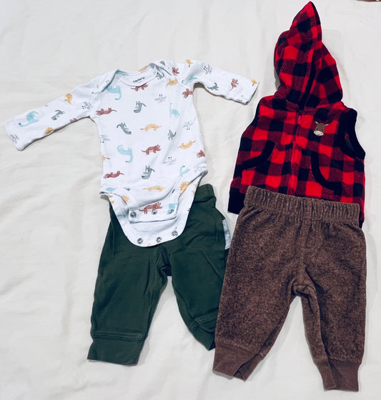 Carter’s long sleeve/fleece vest with pants combo 3 months, Kids 3 Month (0-3M)