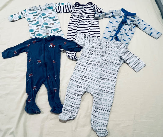 Cotton Onesies 5-pack (assorted brands) 3-6 mos, Kids 6 Month (3-6M)